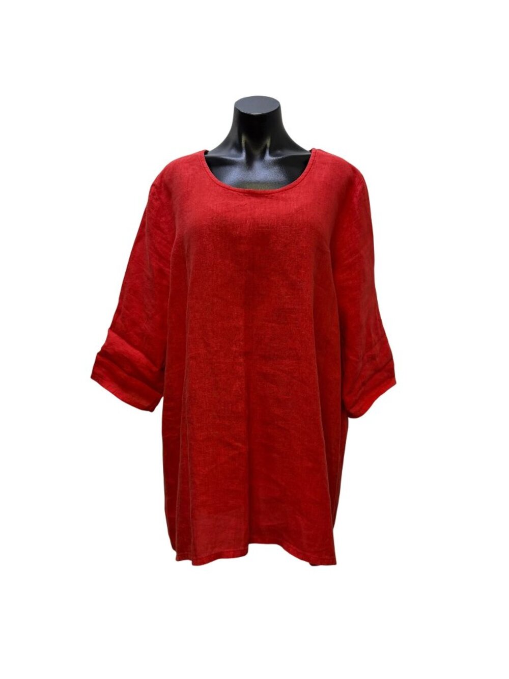 Bryn Walker Red Linen Blouse S 3/4 Sleeve S